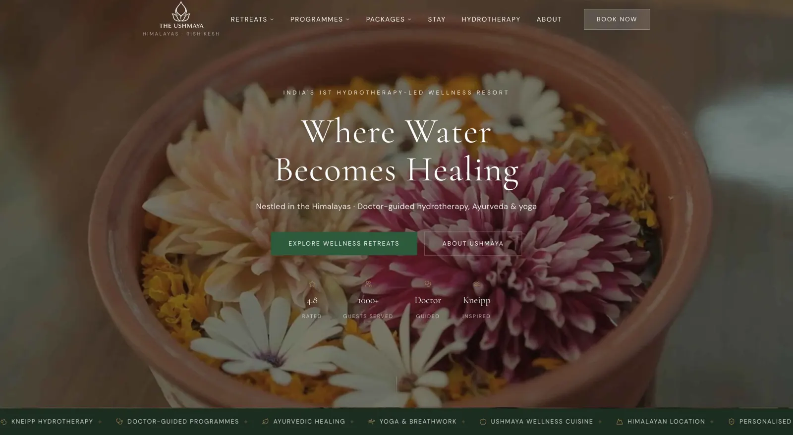 The Ushmaya Resorts — Hospitality · Landing + Ads